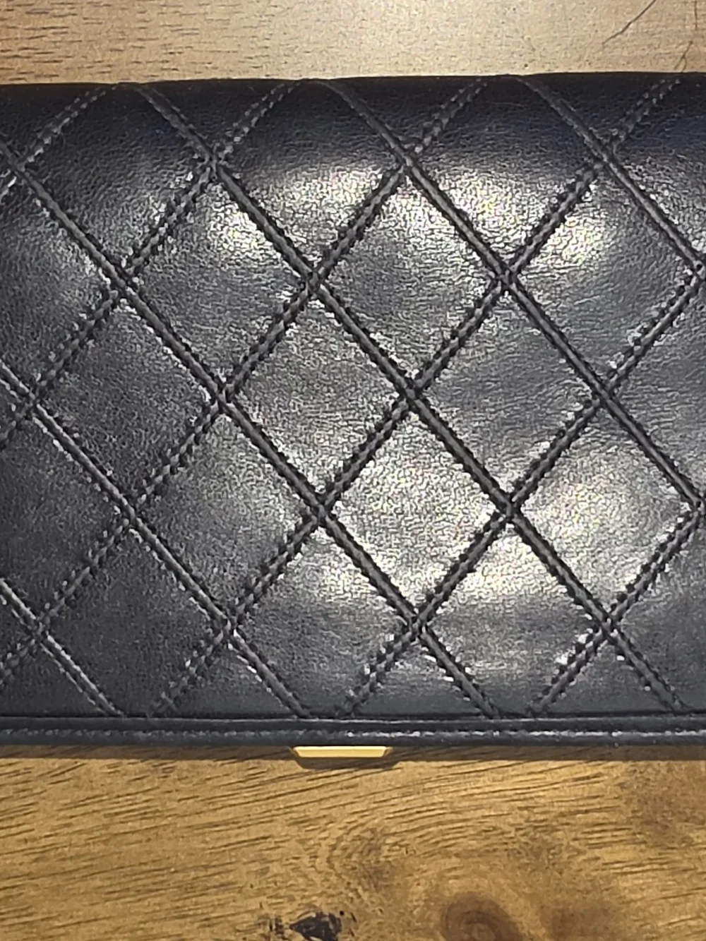 Chanel Quilted Lambskin Leather Wallet with Gold CC Snap